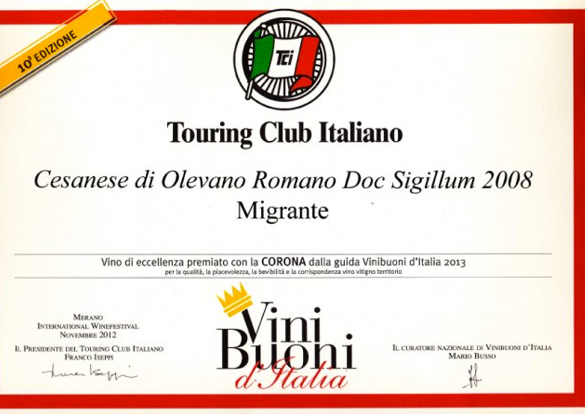 Vini Buoni d'Italia 2013 - Azienda Agricola Migrante - Cesanese di Olevano Romano