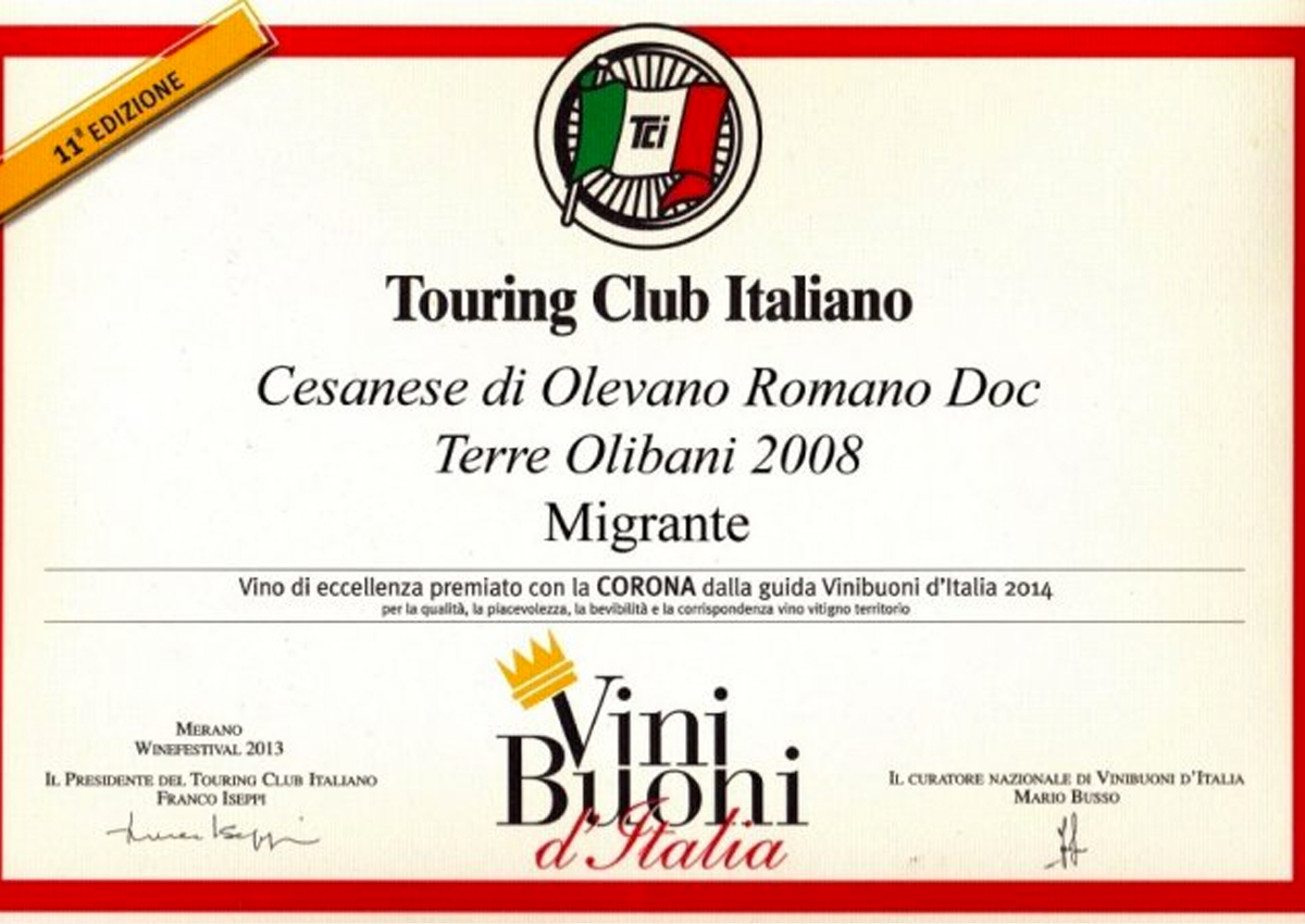 Vini Buoni d'Italia 2014 - Azienda Agricola Migrante - Cesanese di Olevano Romano